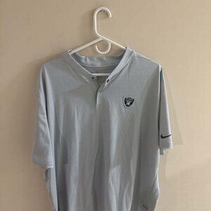Nike Raiders Silver Polo Shirt Men's Casual NFL Fan Gear